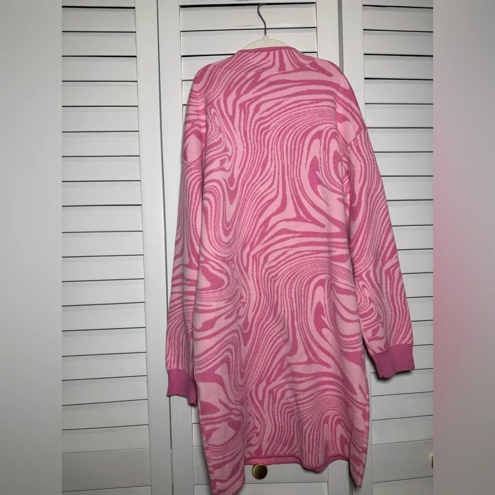 NWT Gianni Bini GB Girls Pink Marbled Mockneck Sweater Dress Size XL/16